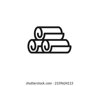 Towel premium line icon. Simple high quality pictogram. Modern outline style icons. Stroke vector illustration on a white background. 