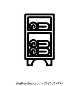 Icono de toallero o diseño de logotipo Ilustración vectorial de símbolo de signo aislado. Una colección de iconos de vectores de estilo de línea negra de alta calidad