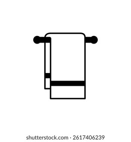 towel rack icon, simple flat style, illustration, logo sign symbol pictogram template, for ui or ux isolated on white for mobile app, editable
