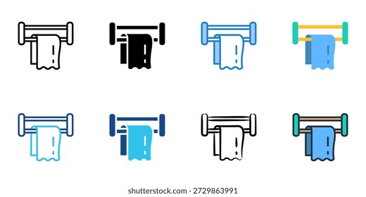 Handtuchhalter Symbole setzen mehrere Stil Sammlung. Bearbeitbarer Strich 

