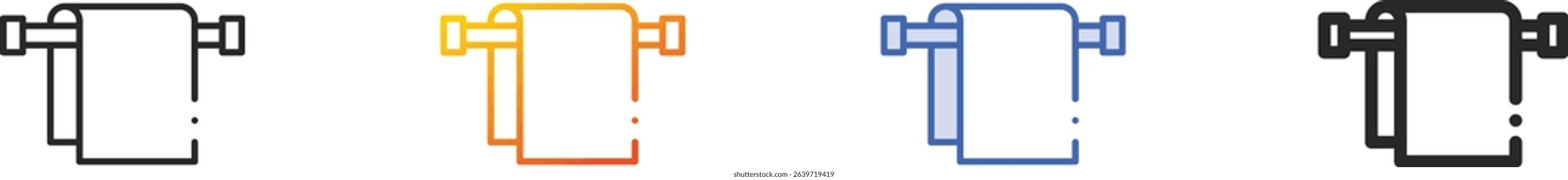 towel rack icon.Thin Linear, Gradient, Blue Stroke and bold Style Design Isolated On White Background