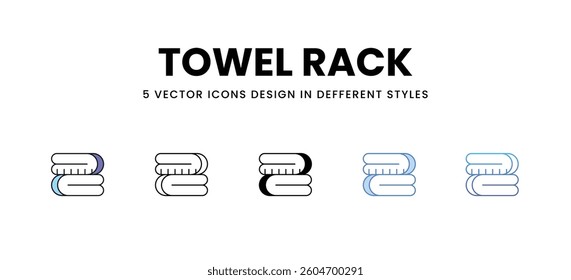 Towel Rack vector icons set stock illustration