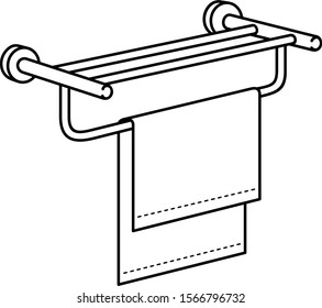 Towel rack. Vector outline icon.