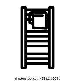 towel rail bathroom interior line icon vector. towel rail bathroom interior sign. isolated contour symbol black illustration