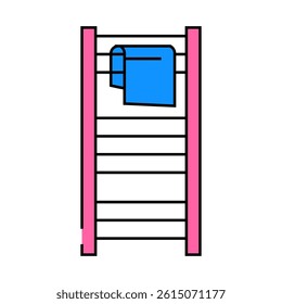 towel rail bathroom interior line icon vector. towel rail bathroom interior sign. isolated symbol illustration