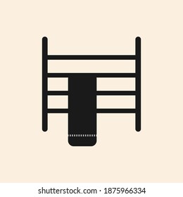Icono plano del carril de toallas. Diseño de vectores