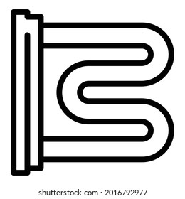 Icono del carril de toallas. Icono del vector del carril de contorno para diseño web aislado en fondo blanco