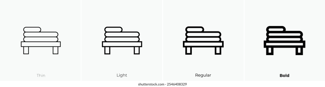 towel rail icon. Thin, Light Regular And Bold style design isolated on white background