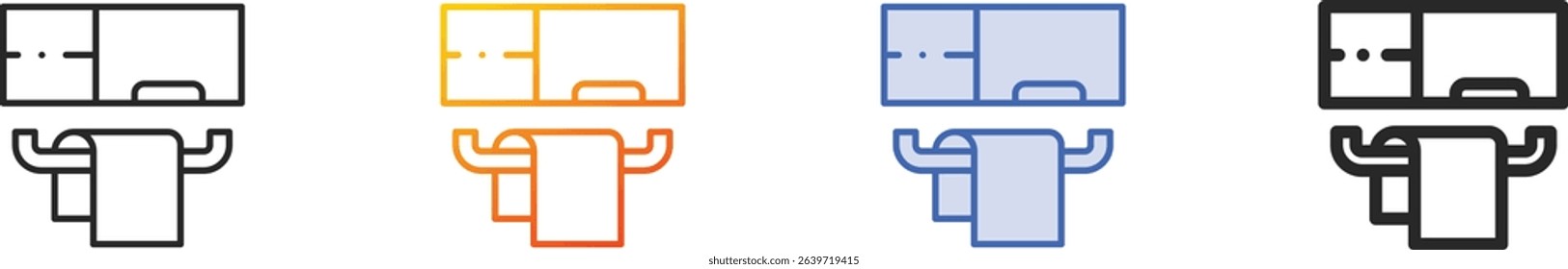 towel rail icon.Thin Linear, Gradient, Blue Stroke and bold Style Design Isolated On White Background