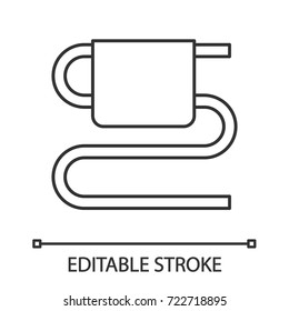 Towel rail linear icon. Thin line illustration. Towel rack. Contour symbol. Vector isolated outline drawing. Editable stroke