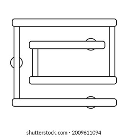 Towel rail vector outline icon. Vector illustration radiator dryer on white background. Isolated outline illustration icon of towel rail .