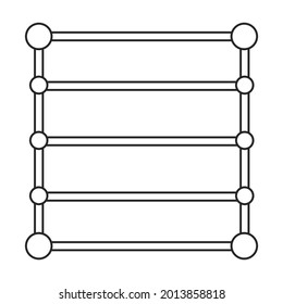 Towel rail vector outline icon. Vector illustration radiator dryer on white background. Isolated outline illustration icon of towel rail .