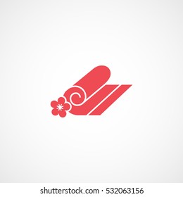 Towel Red Flat Icon On White Background