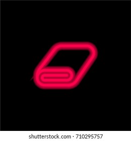 Towel red glowing neon ui ux icon. Glowing sign logo vector