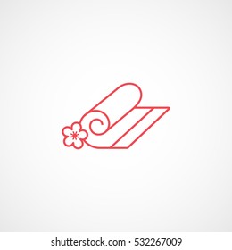 Towel Red Line Icon On White Background