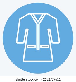 Towel Robe Icon in trendy blue eyes style isolated on soft blue background