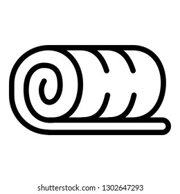 Towel roll icon. Outline towel roll vector icon for web design isolated on white background