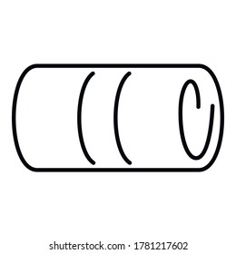 Towel roll icon. Outline towel roll vector icon for web design isolated on white background