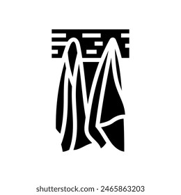 towel sauna glyph icon vector. towel sauna sign. isolated symbol illustration