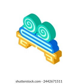 towel sauna isometric icon vector. towel sauna sign. isolated symbol illustration