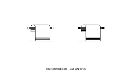 ícone de conjunto de toalhas com fundo branco vetor ilustração stock