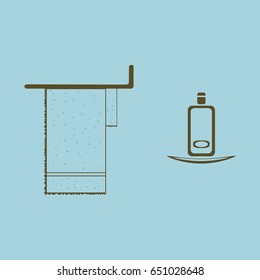 towel, shower gel
