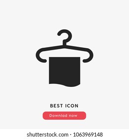 Towel sign icon vector , bath modern symbol vector illustration for web and mobil app isolated on grey background
