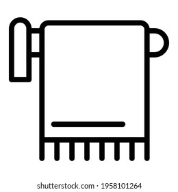Icono de toalla solárium. Icono del vector del solárium de la toalla de esquema para el diseño web aislado en fondo blanco