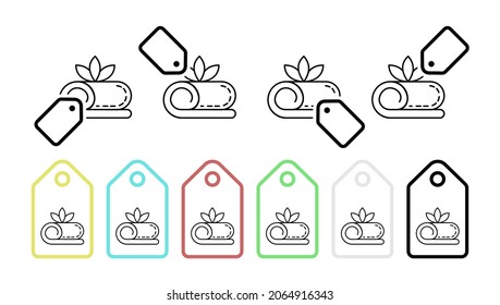 Towel spa vector icon in tag set illustration for ui and ux, website or mobile application