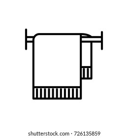 towel in spa vector line icon, sign, illustration on background, editable strokes