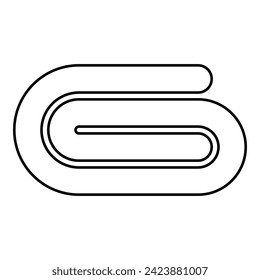 Towel stack of folded bath napkin contour outline line icon black color vector illustration image thin flat style
