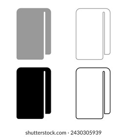 Towel stack of folded bath napkin set icon grey black color vector illustration image solid fill outline contour line thin flat style