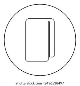 Towel stack of folded bath napkin icon in circle round black color vector illustration image outline contour line thin style