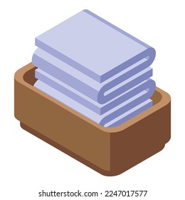 Towel stack icon isometric vector. Fabric cloth. Hand cloth