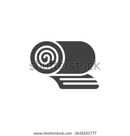 Towel with stripes vector icon. filled flat sign for mobile concept and web design. Rolled beach towel glyph icon. Symbol, logo illustration. Vector graphics