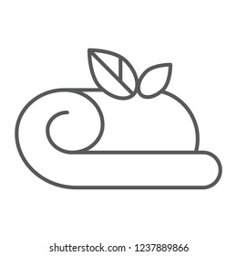 Towel thin line icon, hotel and bath, spa towel sign, vector graphics, a linear pattern on a white background, eps 10.