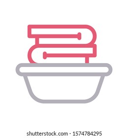 towel vector color line icon 