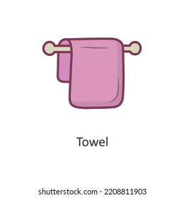 Towel Vector Filled outline Icon Design illustration. Travel Symbol on White background EPS 10 File