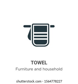Towel vector icon on white background. Flat vector towel icon symbol sign from modern furniture collection for mobile concept and web apps design.