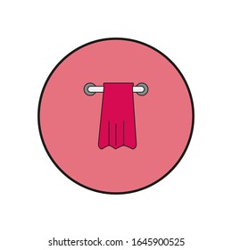 icono del vector de toallas en el rack de toallas sobre fondo blanco