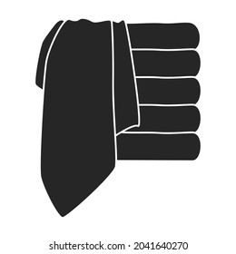 Towel vector icon.Black vector icon isolated on white background towel.