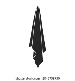 Icono del vector de toalla.Icono del vector negro aislado en toalla de fondo blanca.