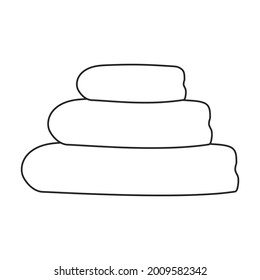 Towel vector icon.Outline vector icon isolated on white background towel.