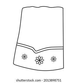 Towel vector icon.Outline vector icon isolated on white background towel.