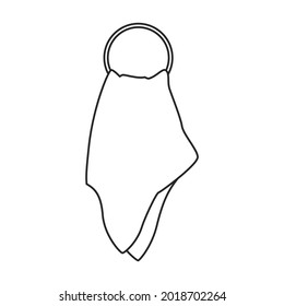 Towel vector icon.Outline vector icon isolated on white background towel.