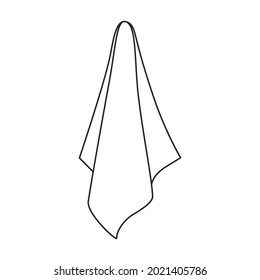 Towel vector icon.Outline vector icon isolated on white background towel.