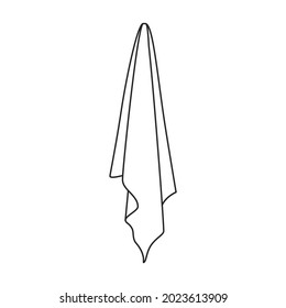 Icono del vector de toalla.Icono del vector de contorno aislado en toalla de fondo blanca.