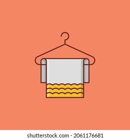 towel Vector illustration on a transparent background. Premium quality symbols.Vector line flat color icon for concept and graphic design.