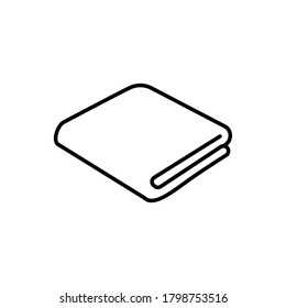 Towel vector illustrations. Folded towel in line icon style.
