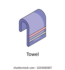 Icono de contorno relleno isométrico de toalla para sus proyectos digitales o de impresión.